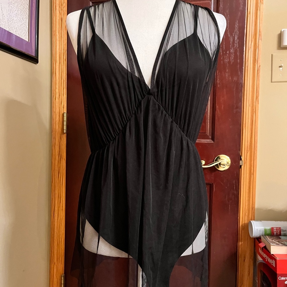 Topshop mesh overlay bodysuit sz 6